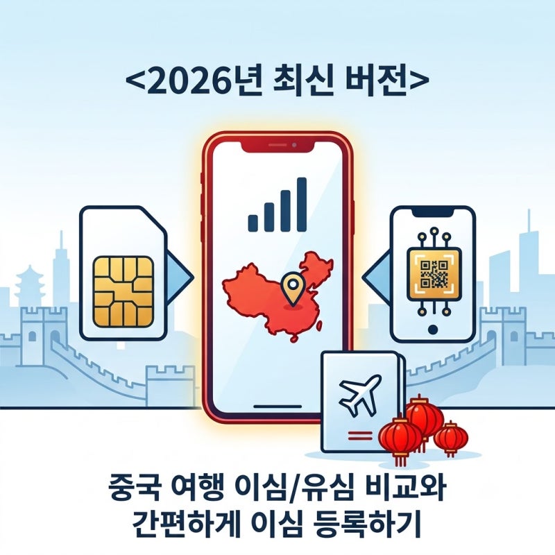 유심 이심 등록 차이점과 도시락 이심으로 이심 설정 등록하는 방법_중국....