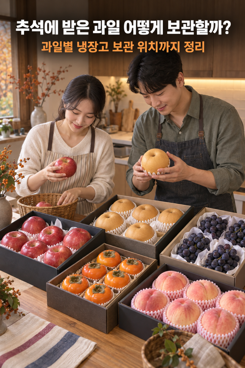 추석에 받은 과일 어떻게 보관할까? 사과·배·포도·단감·복숭아 오래 보관하는 법