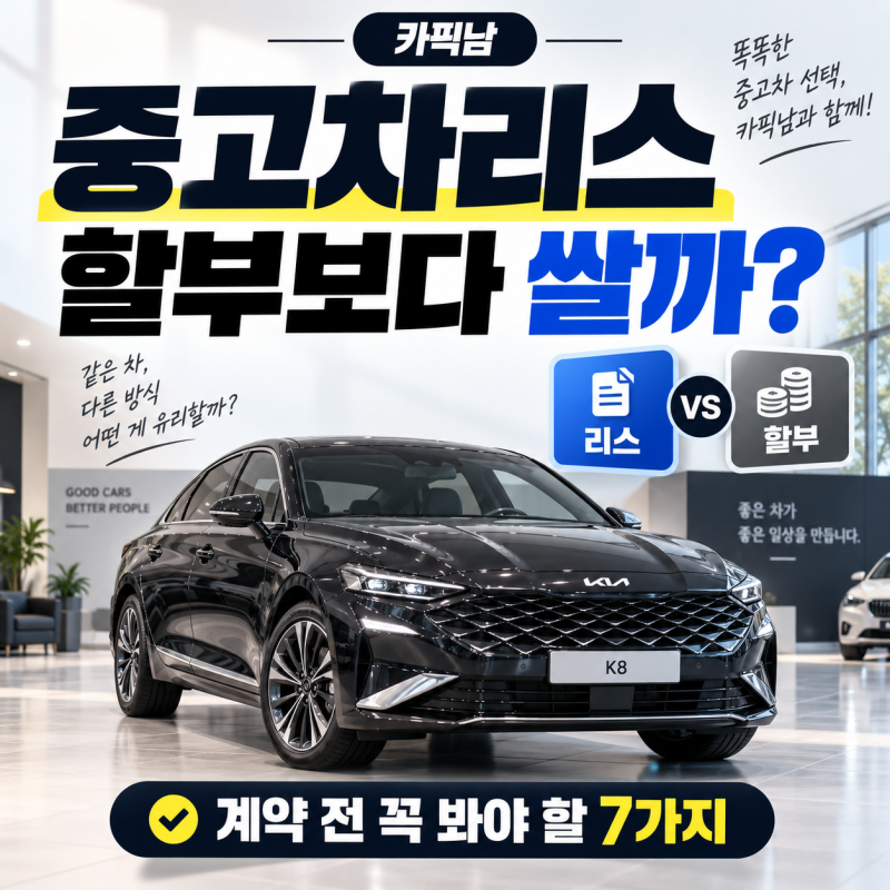 중고차리스, 할부보다 쌀까? 계약 전 꼭 봐야 할 7가지