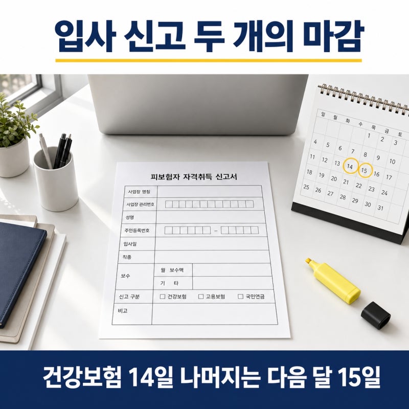 직원 첫 출근 날 놓치면 과태료가 붙는다, 2026 4대보험 취득신고 기한