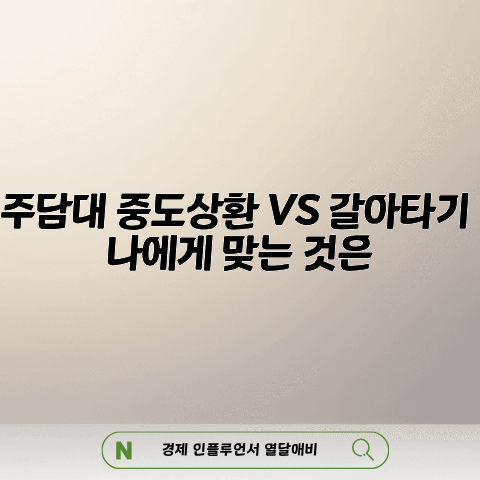 주택담보대출 중도상환수수료 계산과 갈아타기 손익분기