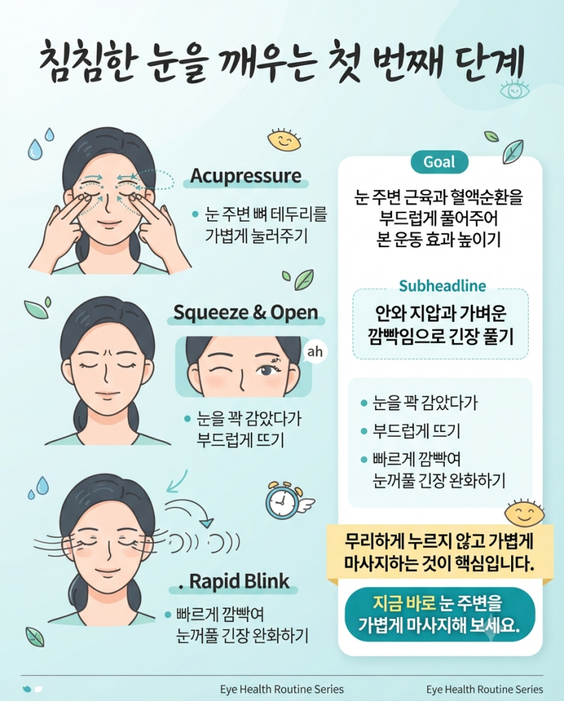 침침했던 눈이 번쩍? KBS 김재원 아나운서가 추천한 3분 눈 운동법