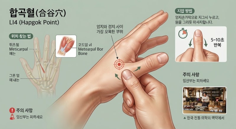 소화불량·위염에 좋은 한방 지압점 (합곡혈·내관혈 위치 및 마사지법)