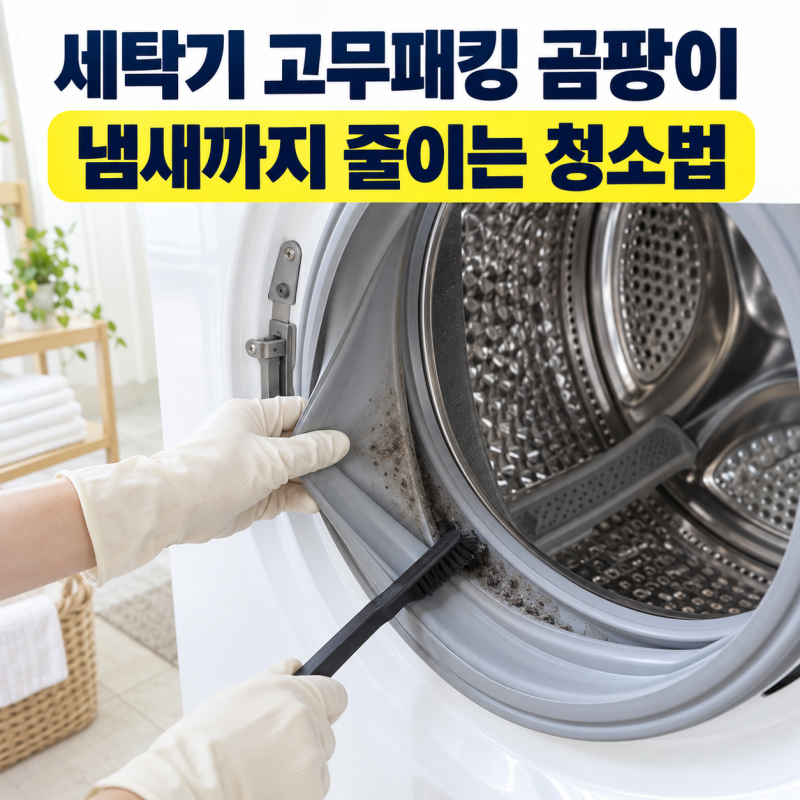 세탁기 고무패킹 곰팡이 제거 냄새까지 줄이는 청소법