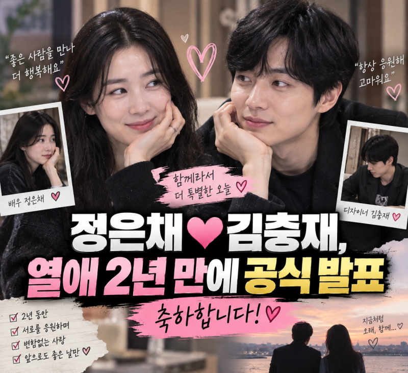 정은채♥김충재, 열애 2년 넘게 이어온 사랑…변함없는 애정에 팬들도 “축하합니다”