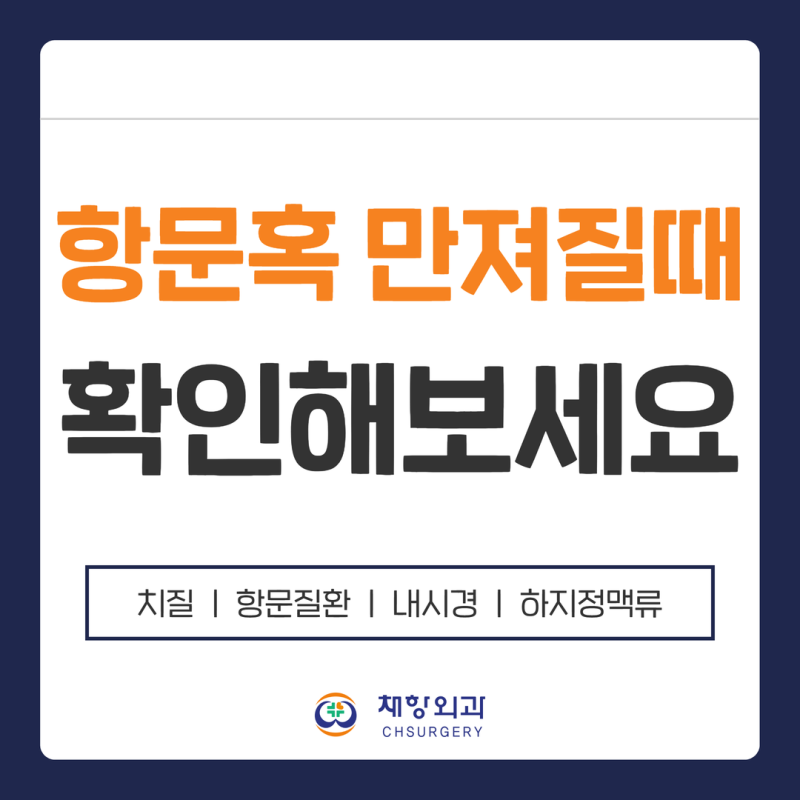 항문혹 만져질때 확인 필요한 3가지는?