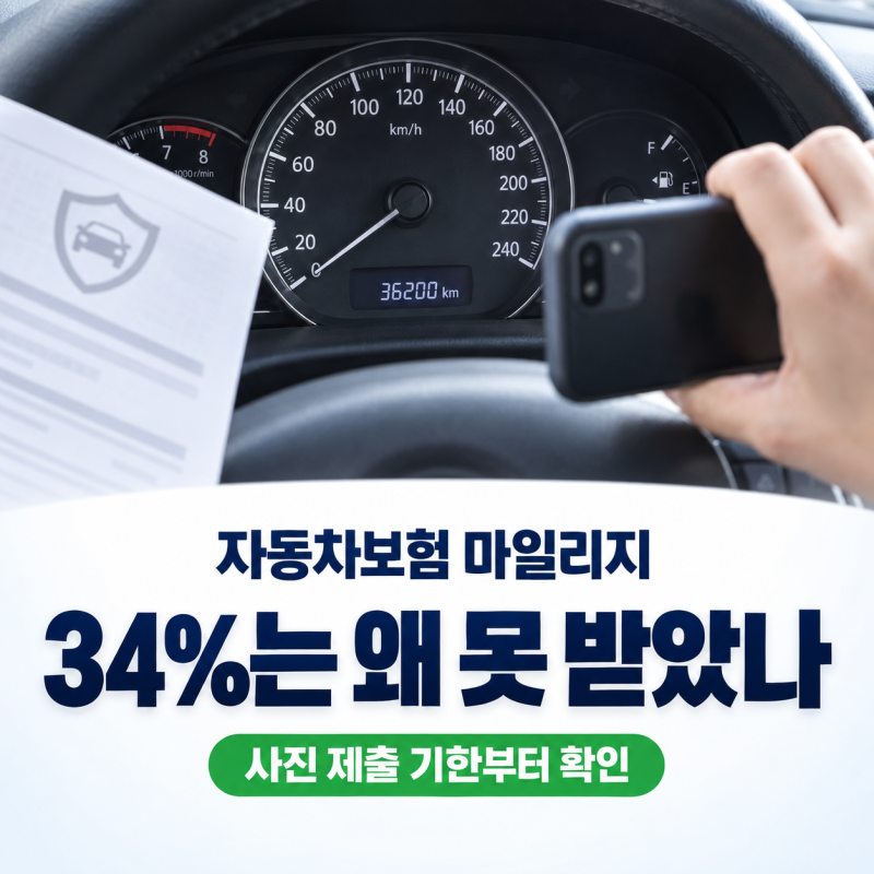 자동차보험 마일리지 34%는 못 받아요｜사진 제출 기한·10개사 할인율·선할인 추징