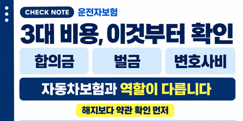 운전자보험 3대 비용 총정리｜교통사고처리지원금·벌금·변호사선임비용 차이