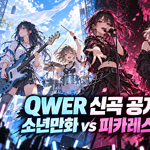 QWER 소년만화·피카레스크 동시 공개, 팬 2만7천 명의 선택은?