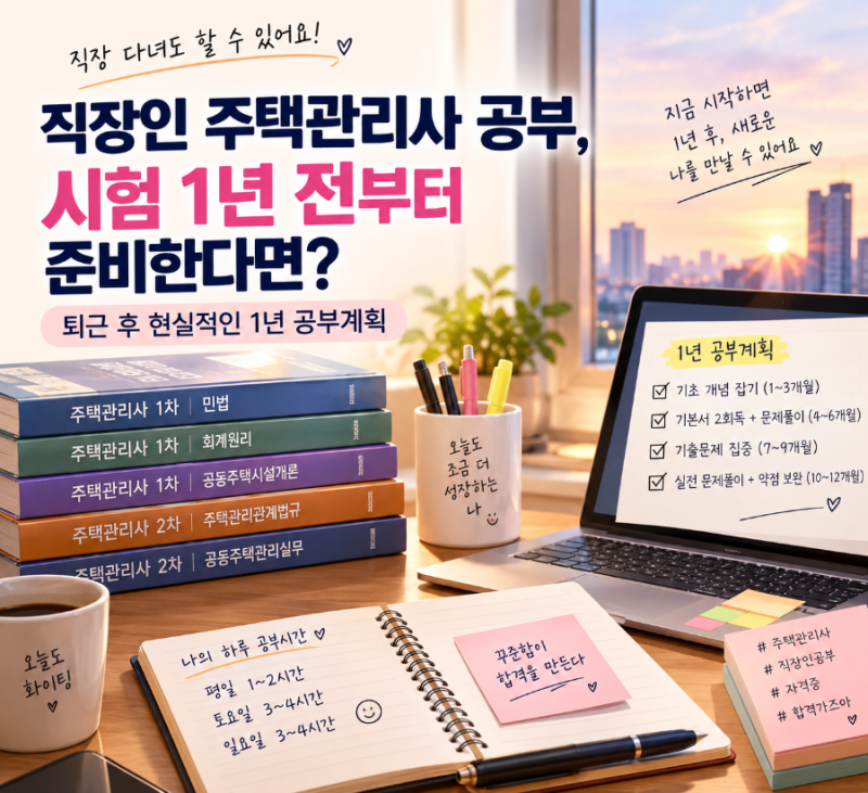 직장인 주택관리사 공부, 시험 1년 전부터 준비한다면｜퇴근 후 공부로 합격 준비하는 현실....