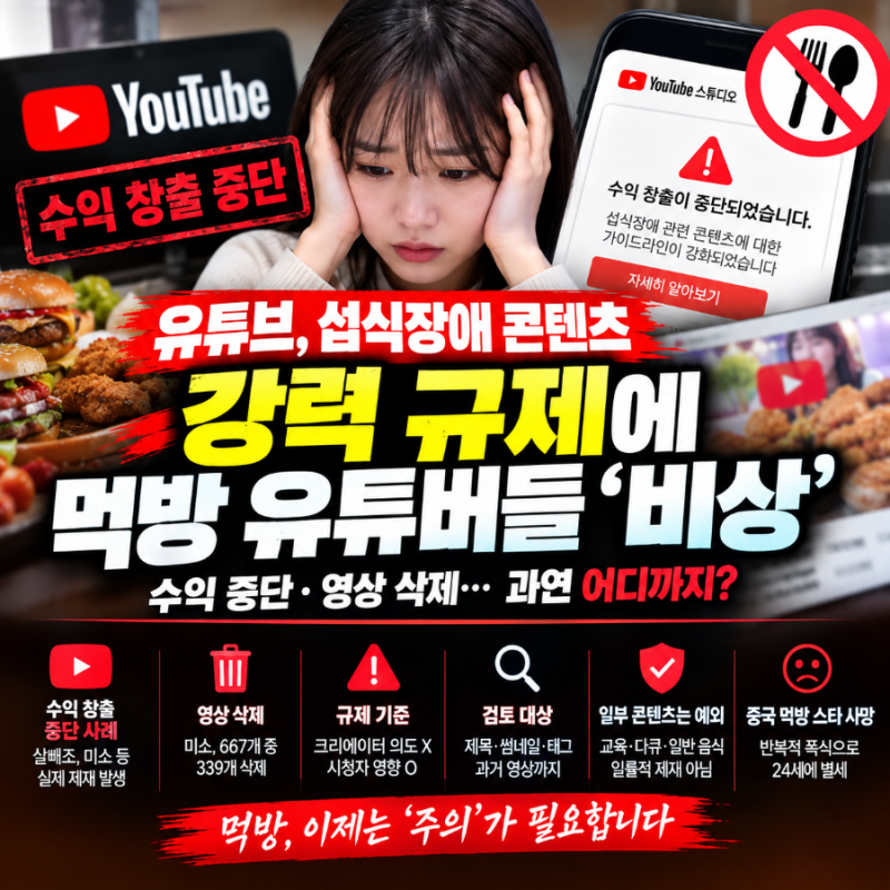 "오늘 폭식한다" 제목만 달아도 제재? 유튜브, 섭식장애 가이드라인 강화