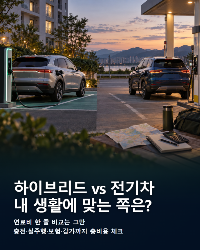 2026 하이브리드 vs 전기차｜유지비보다 먼저 볼 충전·주행·총비용 선택 가이드