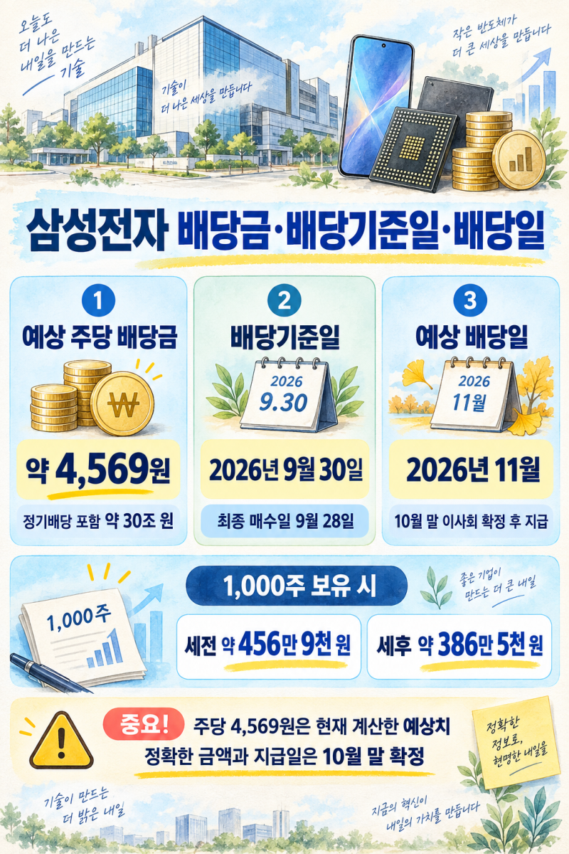 삼성전자·SK하이닉스 배당금? 세후 금액과 배당기준일 정리