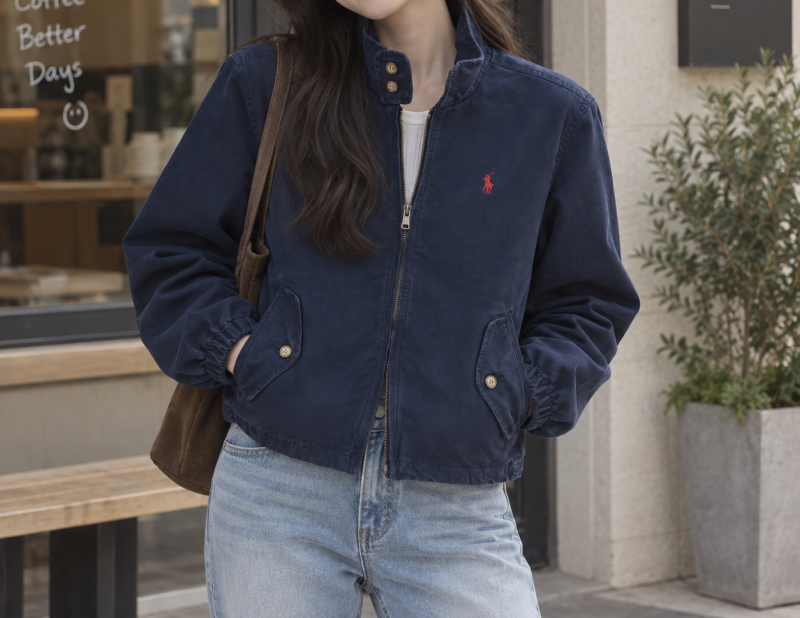 폴로 랄프로렌 코튼 캔버스 자켓 네이비 남자 여자 가을 코디 사이즈
