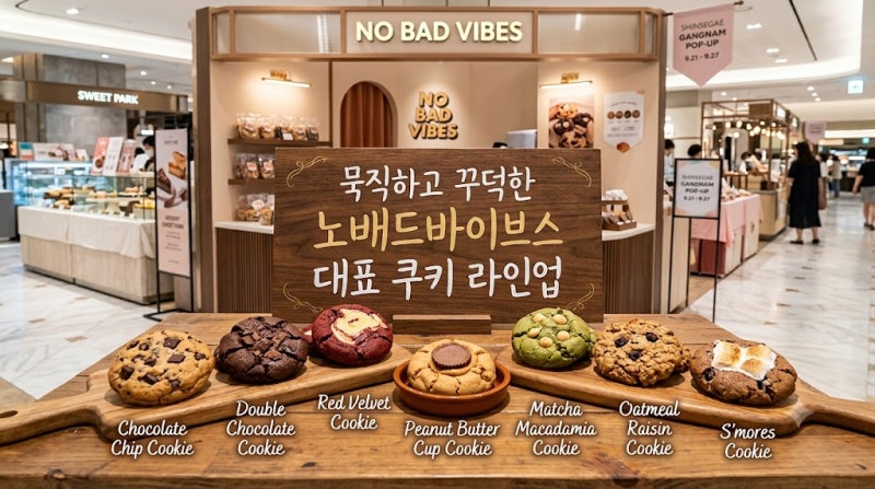 신세계백화점 강남점 노배드바이브스 팝업 스위트파크 일정 쿠키 라인업 정리