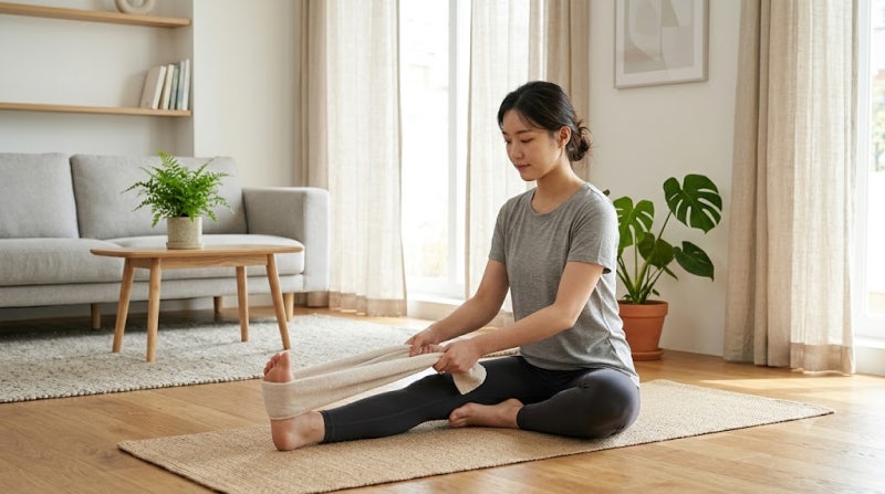 허리디스크 환자를 위한 허벅지 뒤 스트레칭, 초보자도 쉽게 따라하기
