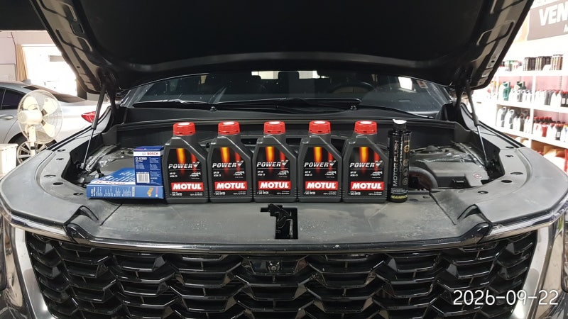 [ 더뉴 쏘렌토MQ4 1.6T-GDI 하이브리드 ] 모튤(Motul) 파워V 0W20 합성 엔진오일 교환 ( 문경 점촌 상....