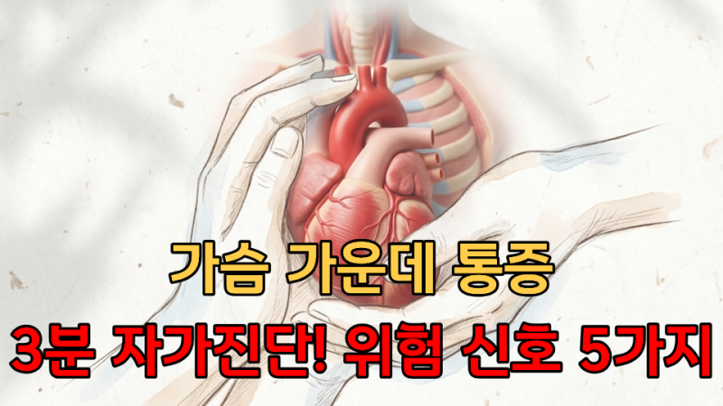 가슴가운데통증 3분 자가진단! 위험 신호 5가지