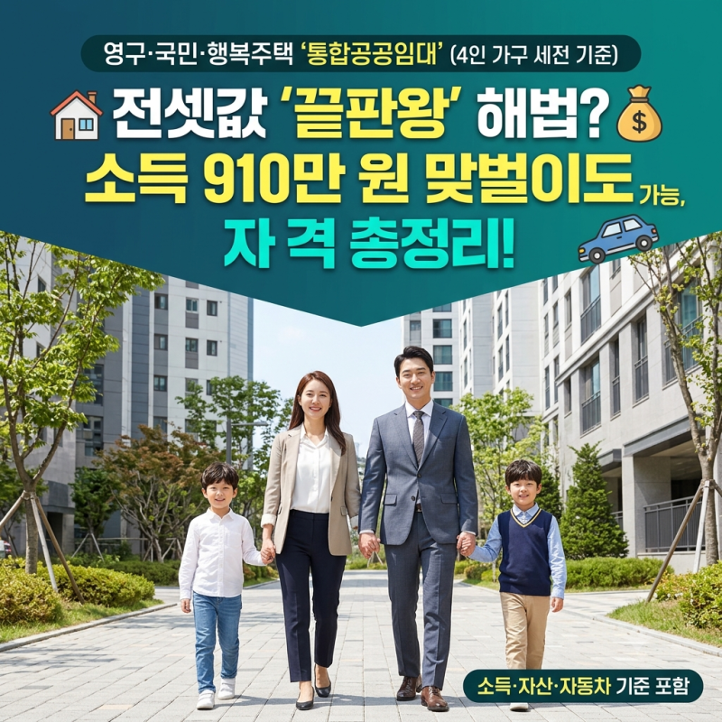 중산층 공공임대 입주자격 "월급 700만원 벌어도 진짜 당첨될까?" 중위소득 150% 계산법