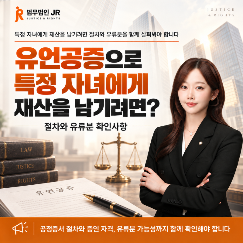 유언공증으로 재산을 특정 자녀에게 남기려면? 절차와 유류분 확인사항