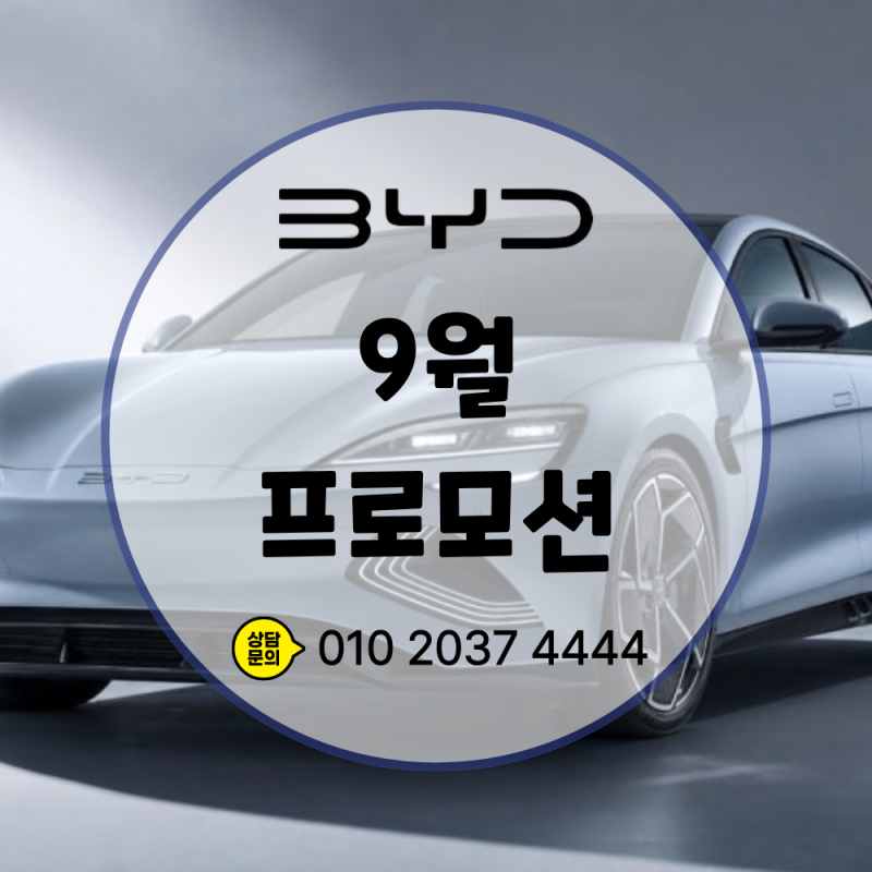 BYD 9월 프로모션, 보조금 없이도 구매해도 괜찮을까?