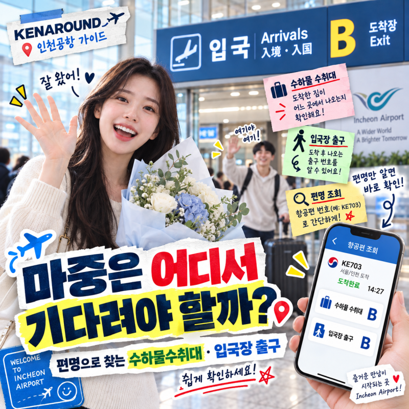 인천공항 마중 나갈 때 어디서 기다려야 할까?｜편명 하나로 수하물수취대·입국장 출구 찾....