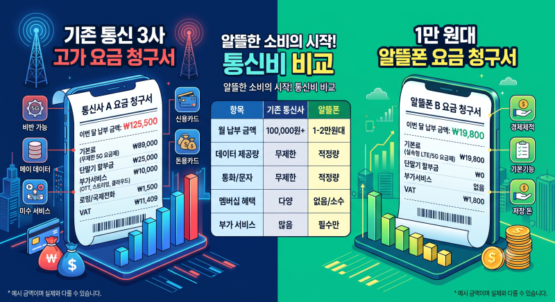 2026 알뜰폰 요금제 비교 추천 총정리 (통신망별 차이, 무제한 데이터, 프로모션 할인 기간 주....