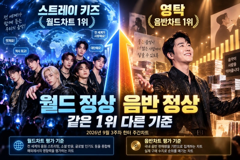 스트레이 키즈·영탁, 한터 주간차트 1위 의미와 순위 기준