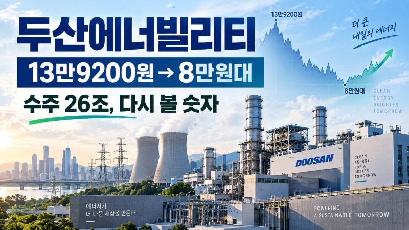 두산에너빌리티 주가 왜 13만9200원→8만원대로 밀렸나｜수주잔고 26조, 반토막 뒤 진짜 볼 숫....