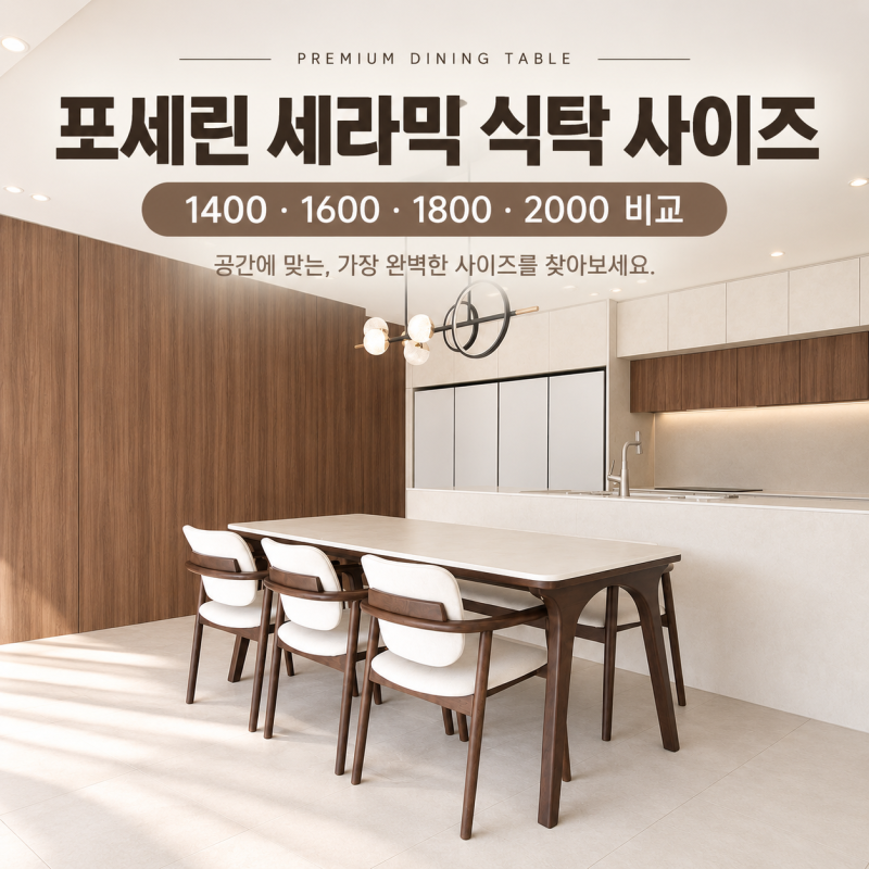 포세린 세라믹 식탁 사이즈 어떻게 고를까요?