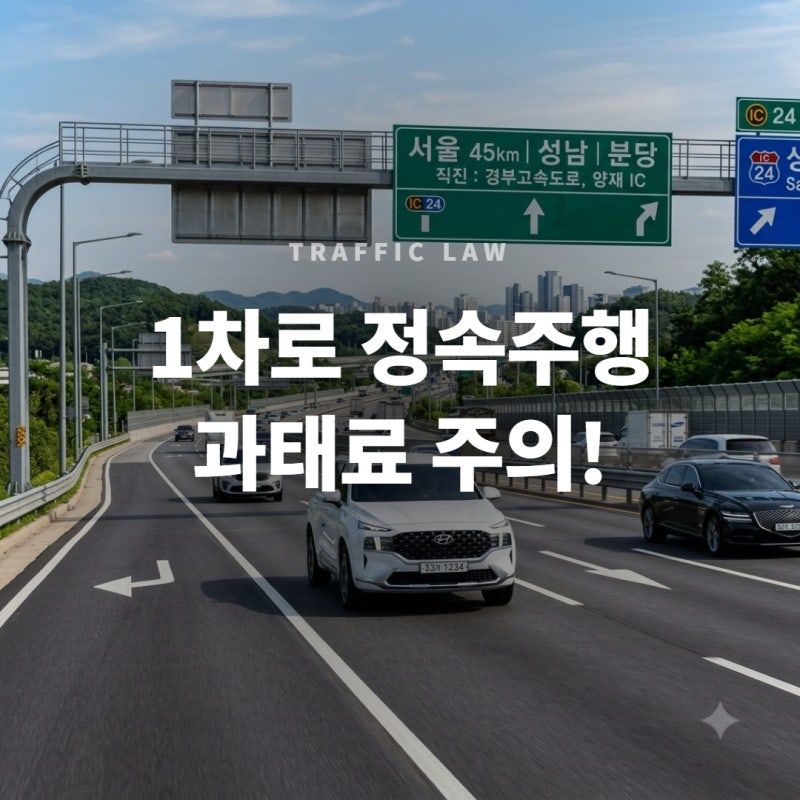 고속도로 1차로 추월차로 지속 주행 단속 기준과 벌점 과태료 3가지