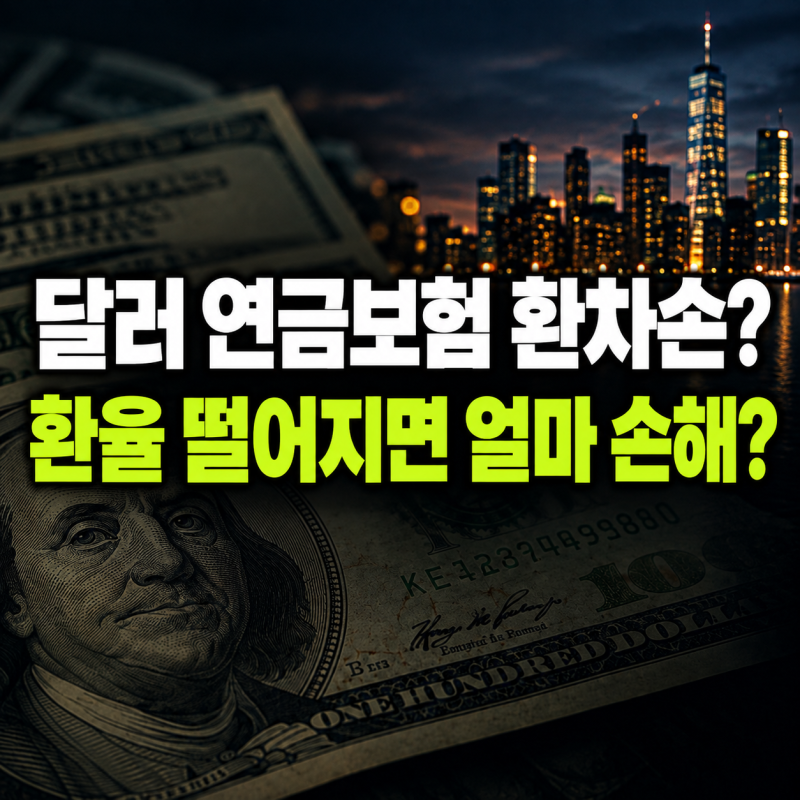달러 연금보험 환차손 나는 경우, 환율 떨어지면 얼마 손해?