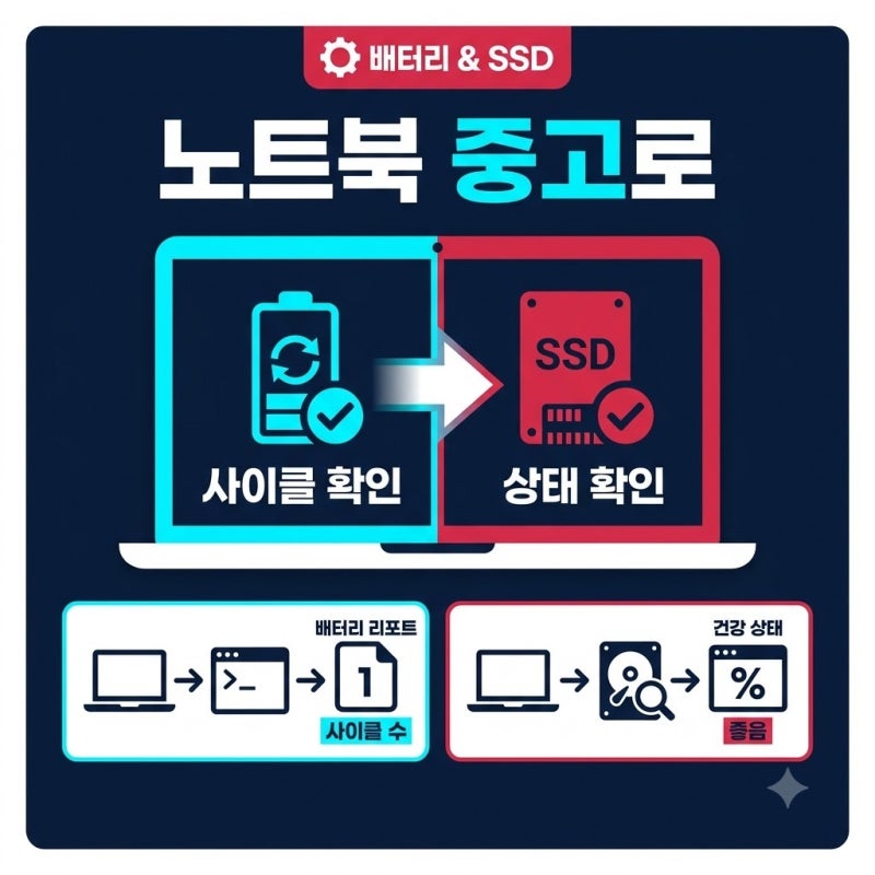 노트북 중고로 팔기 전 배터리 사이클과 SSD 상태 확인하는 방법