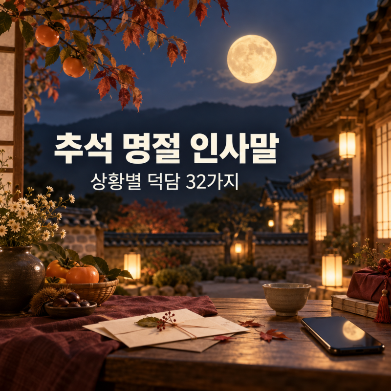 추석 명절 인사말 센스 있는 덕담 문구 상황별 모음