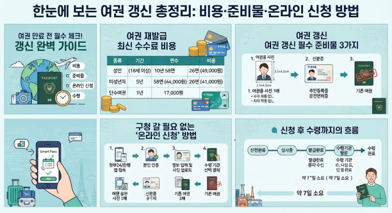 [총정리] 여권 갱신 준비물부터 비용, 집에서 하는 온라인 신청 방법까지 완벽 가이드