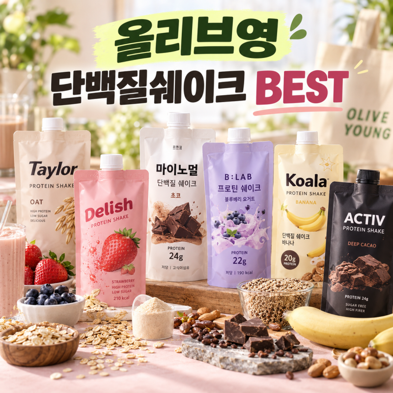 올리브영 단백질쉐이크 추천 BEST 5…맛·단백질 비교