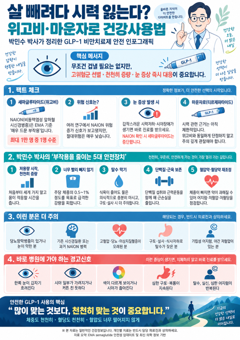 살 빼려다 시력 잃는다?위고비·마운자로, 불안보다 중요한 ‘7가지 건강사용 원칙’