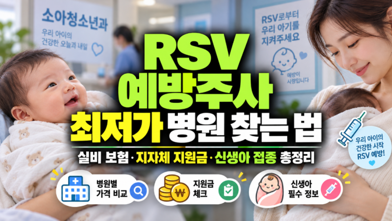 RSV 예방주사 최저가 병원 찾는 법｜실비 보험·지자체 지원금·신생아 접종 총정리