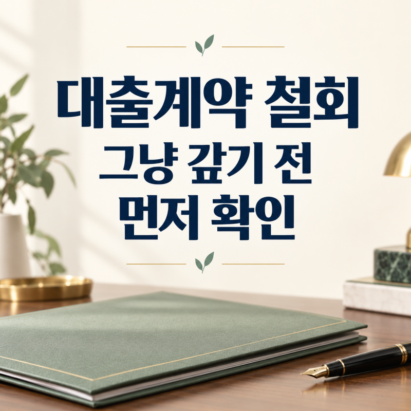 대출계약 철회 vs 중도상환｜14일 기한·이자·신청 전 확인할 것