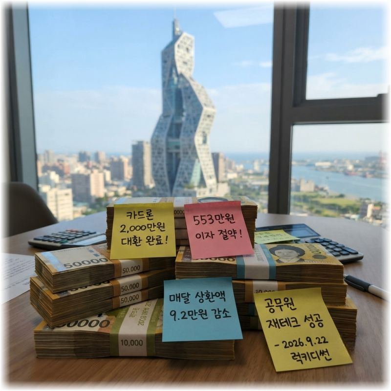 공무원 대출한도 6,000만원 - 카드론 2,000만원 갈아탔더니 553만원이 남았습니다