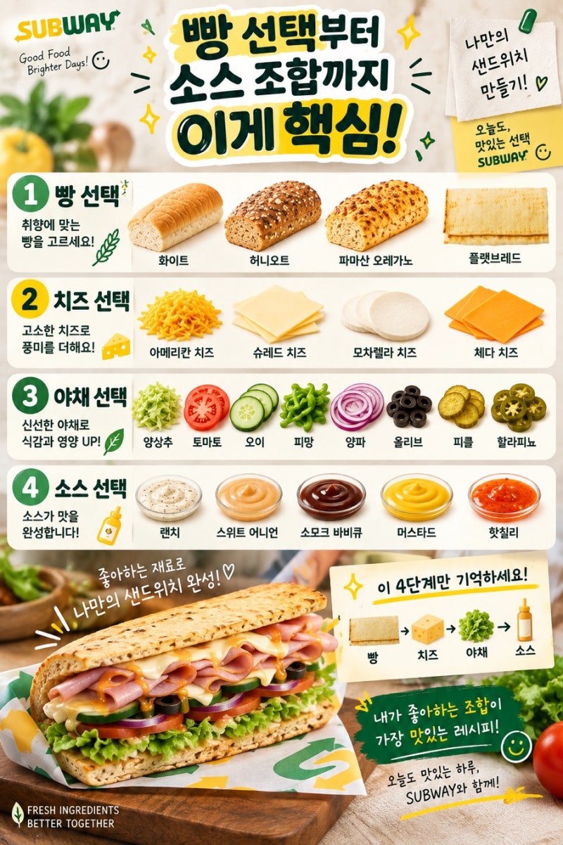 서브웨이 꿀조합 실패 없는 선택ㅣ학원 간식 & 엄마 간편 한 끼 추천