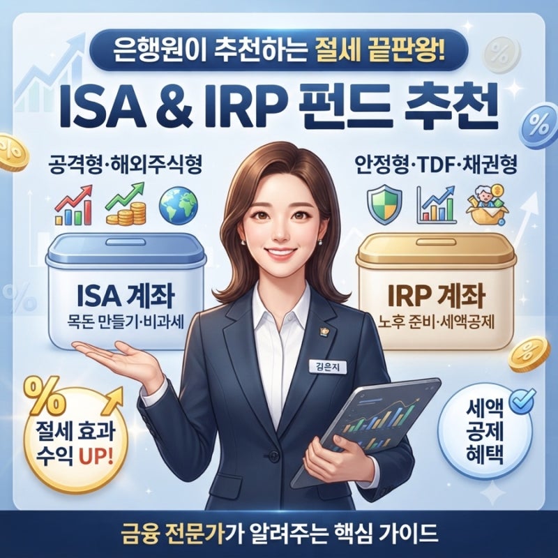 세금 아끼는 은행원이 대놓고 추천하는 ISA·IRP 치트키 펀드 추천 4가지(2탄)