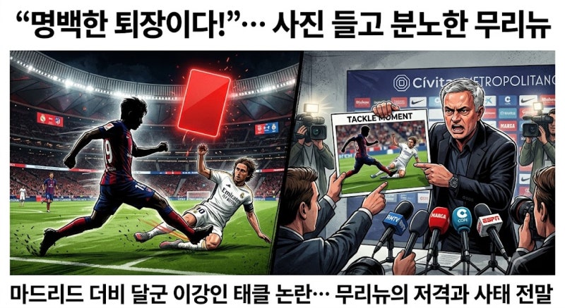 "이강인 태클, 진짜 퇴장감이었을까?"… 무리뉴의 격분 저격과 음바페의 반전 침묵, 마드리드....