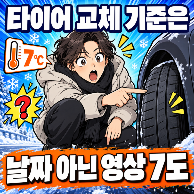 타이어 교체 시기, 왜 기온 7도가 기준일까 (마모·연식까지 확인)