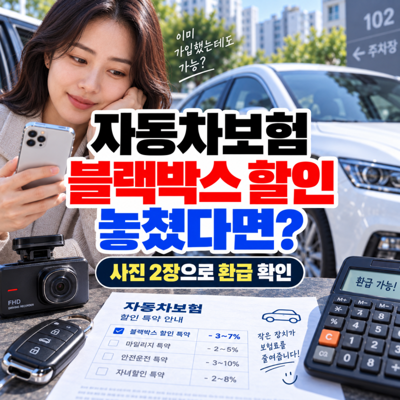 자동차보험 블랙박스 할인특약, 이미 가입했는데 놓쳤다면? 사진 2장으로 남은 기간 환급 계....