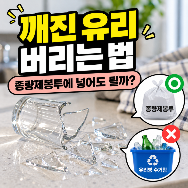 깨진 유리 버리는 법, 종량제봉투에 그냥 넣어도 될까? 유리컵 분리수거까지