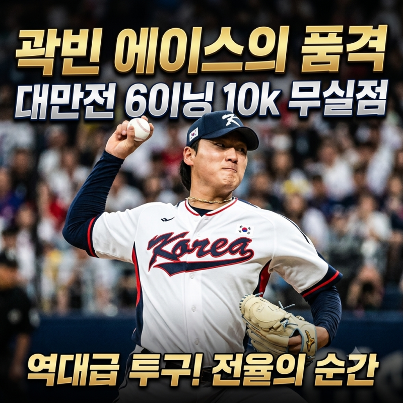 "에이스의 품격을 보여주다" 대만전 노히트 곽빈 분석｜프로필, 연봉, 성적 및 2027년 MLB 포스....