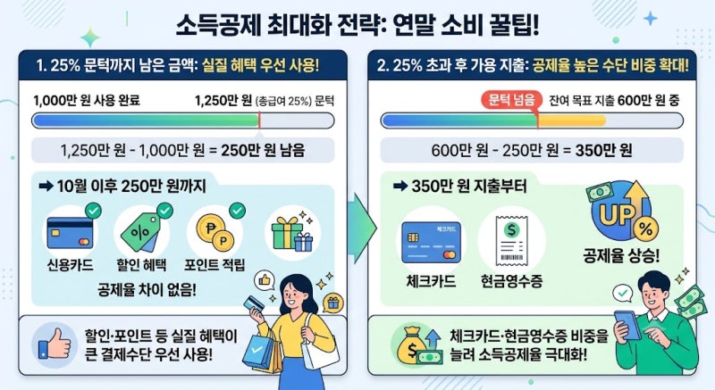 (1편) 연말정산 카드공제, 10월부터 어떻게 써야 할까? 25% 문턱·체크카드 역산법