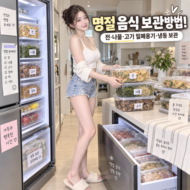 명절 음식 보관방법! 전 나물 고기 밀폐용기 냉동 보관