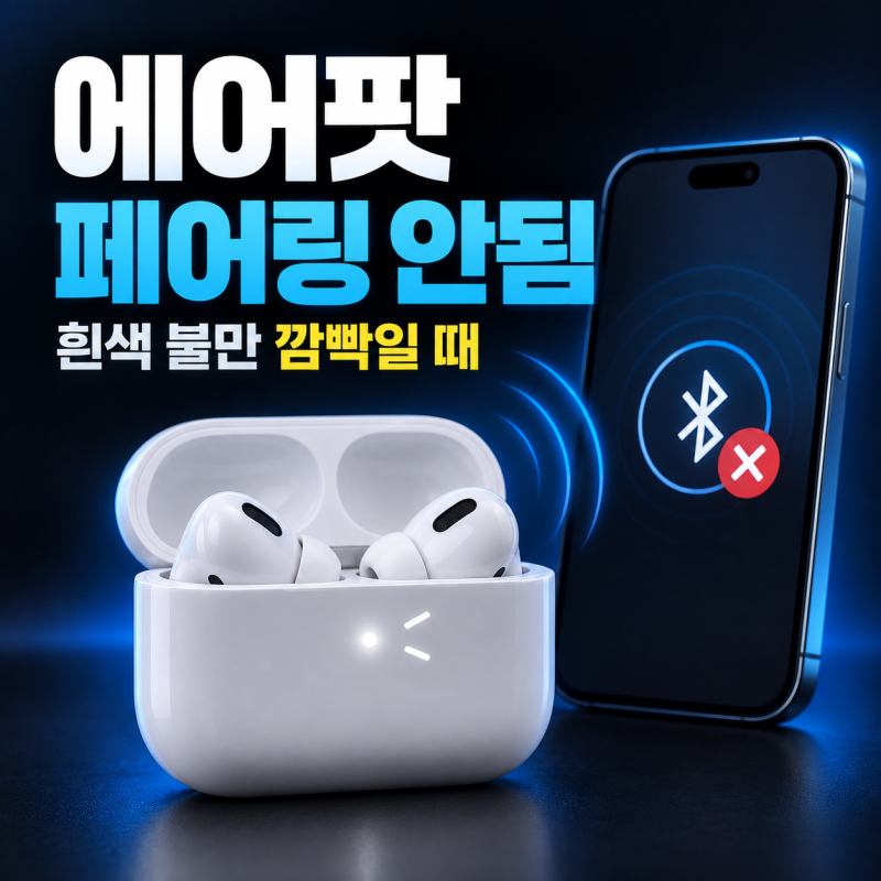 에어팟 페어링 안됨｜흰색 불만 깜빡일 때, 충전 후 해결한 후기